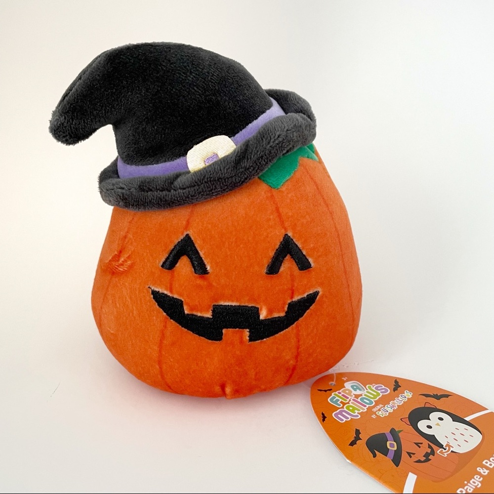 NWT Squishmallow Paige & Boone 5” Owl/Pumpkin Halloween Flip A Mallow